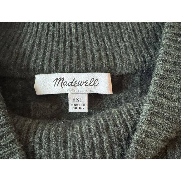 Madewell Women’s Mock Neck Crop Green Sweater Size XXL - Picture 3 of 7